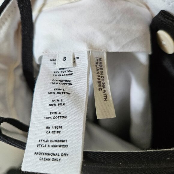 Helmut Lang Straight Leg Slit Pants 8 Black Stretch Designer Corporate - Picture 9 of 14